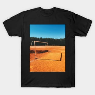 Two Goals on Sandy Soccer Field in Brazil T-Shirt